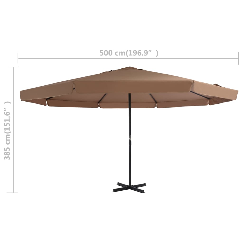 vidaXL Umbrelă de exterior cu bază portabilă, gri taupe