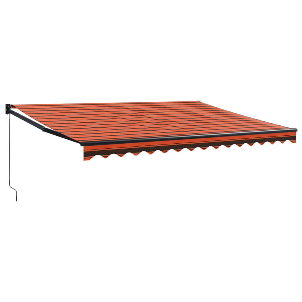 vidaXL Copertină retractabilă portocaliu/maro 4x3 m, textil/aluminiu