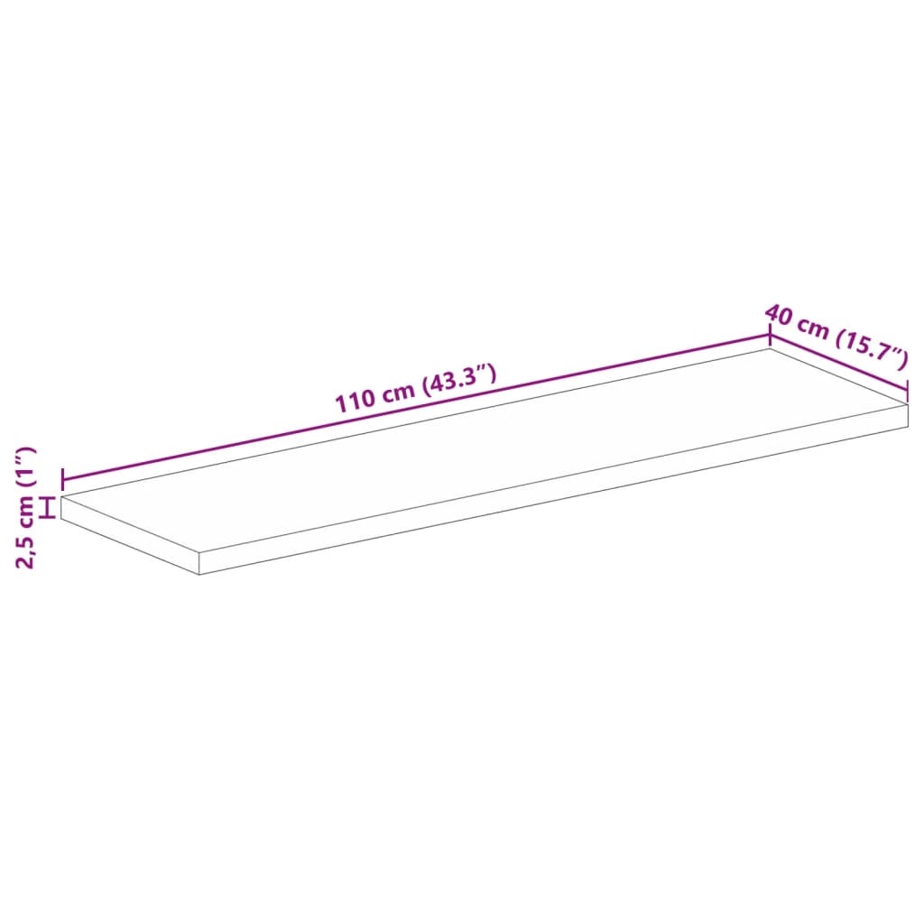 vidaXL Blat masă 110x40x2,5 cm lemn masiv dreptunghiular de mango