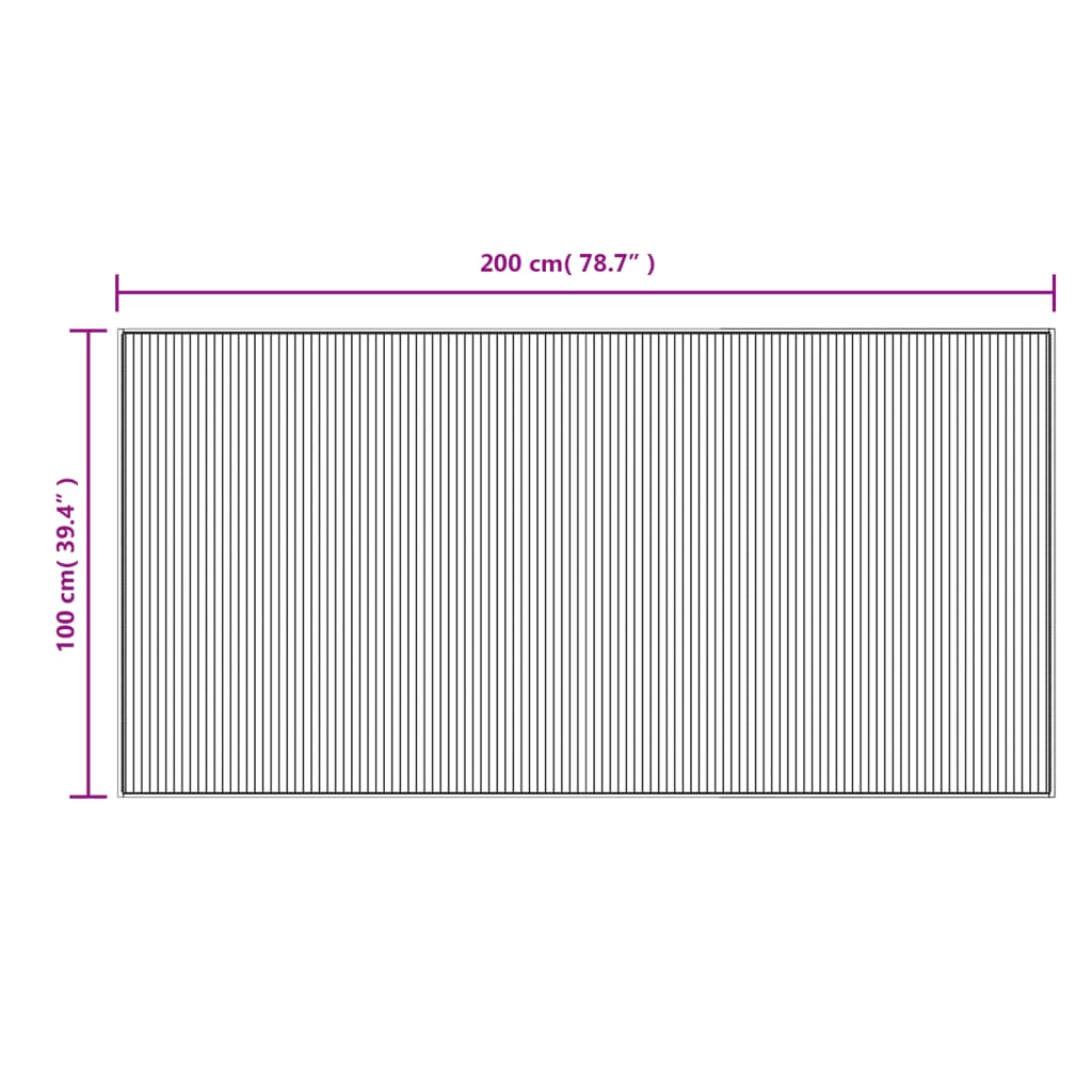 vidaXL Covor dreptunghiular, maro, 100x200 cm, bambus