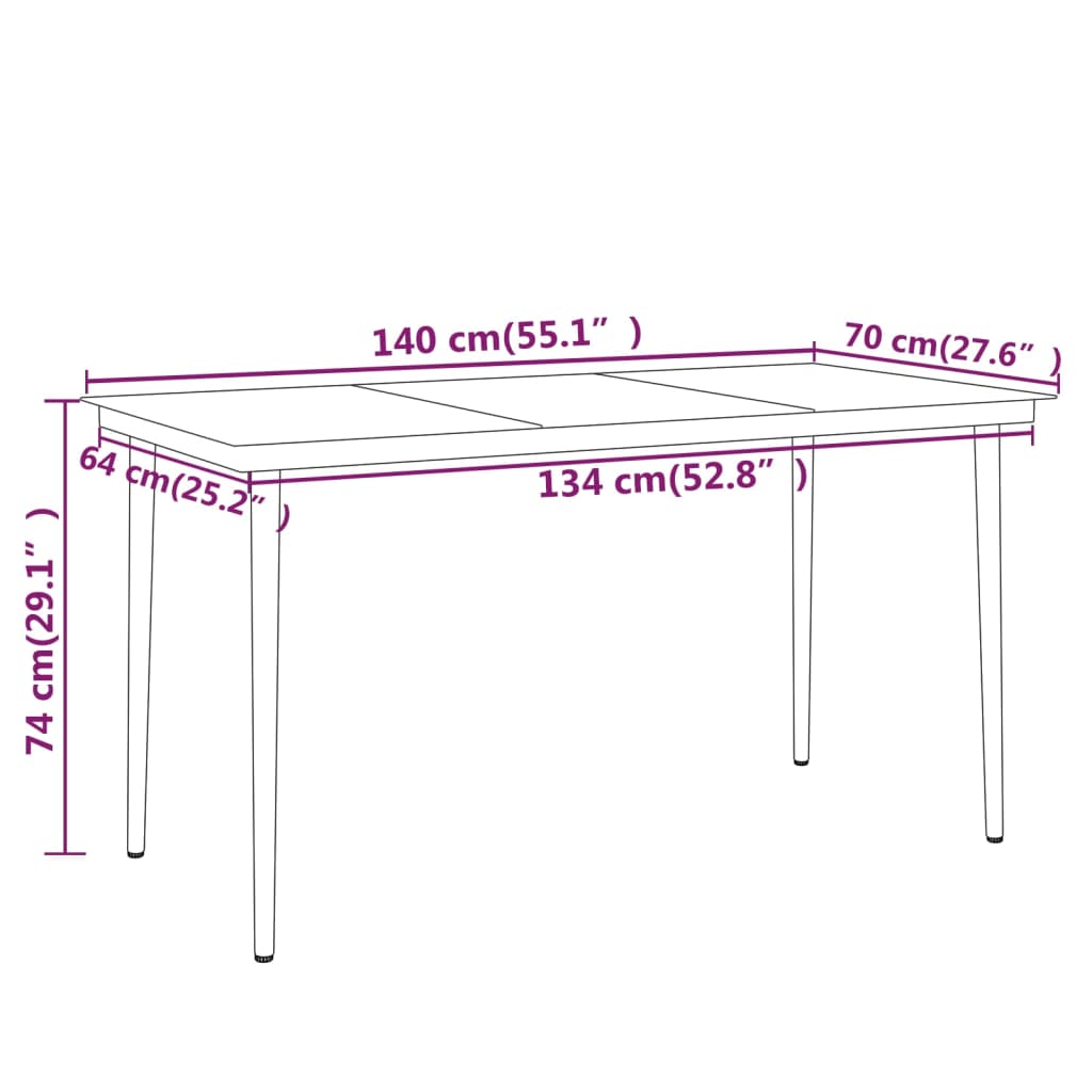 vidaXL Set de mobilier pentru grădină, 5 piese, negru