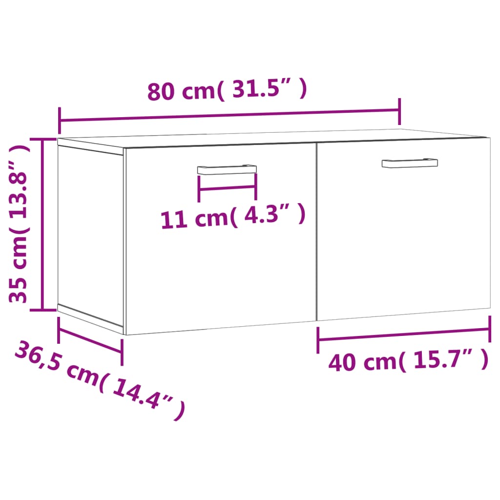 vidaXL Dulap de perete, stejar sonoma, 80x36,5x35 cm, lemn compozit