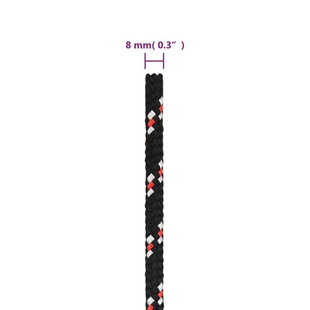 vidaXL Frânghie de barcă, negru, 8 mm, 250 m, polipropilenă