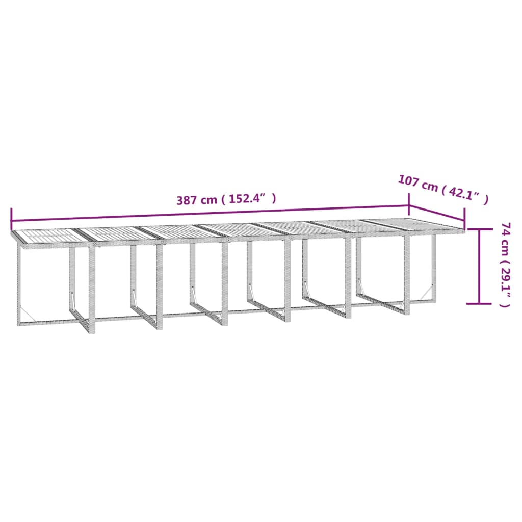 vidaXL Set mobilier de grădină cu perne, 19 piese, negru, poliratan