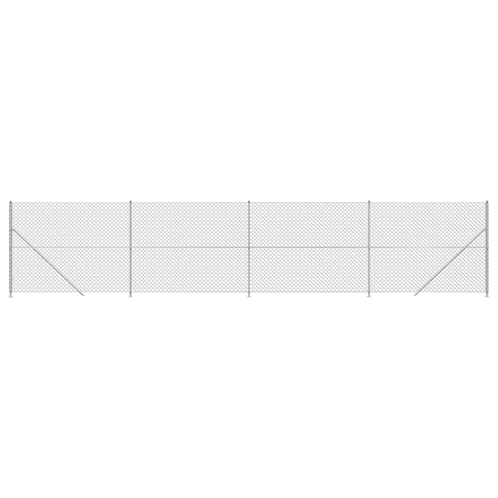 vidaXL Gard plasă de sârmă cu bordură, argintiu, 1,8x10 m