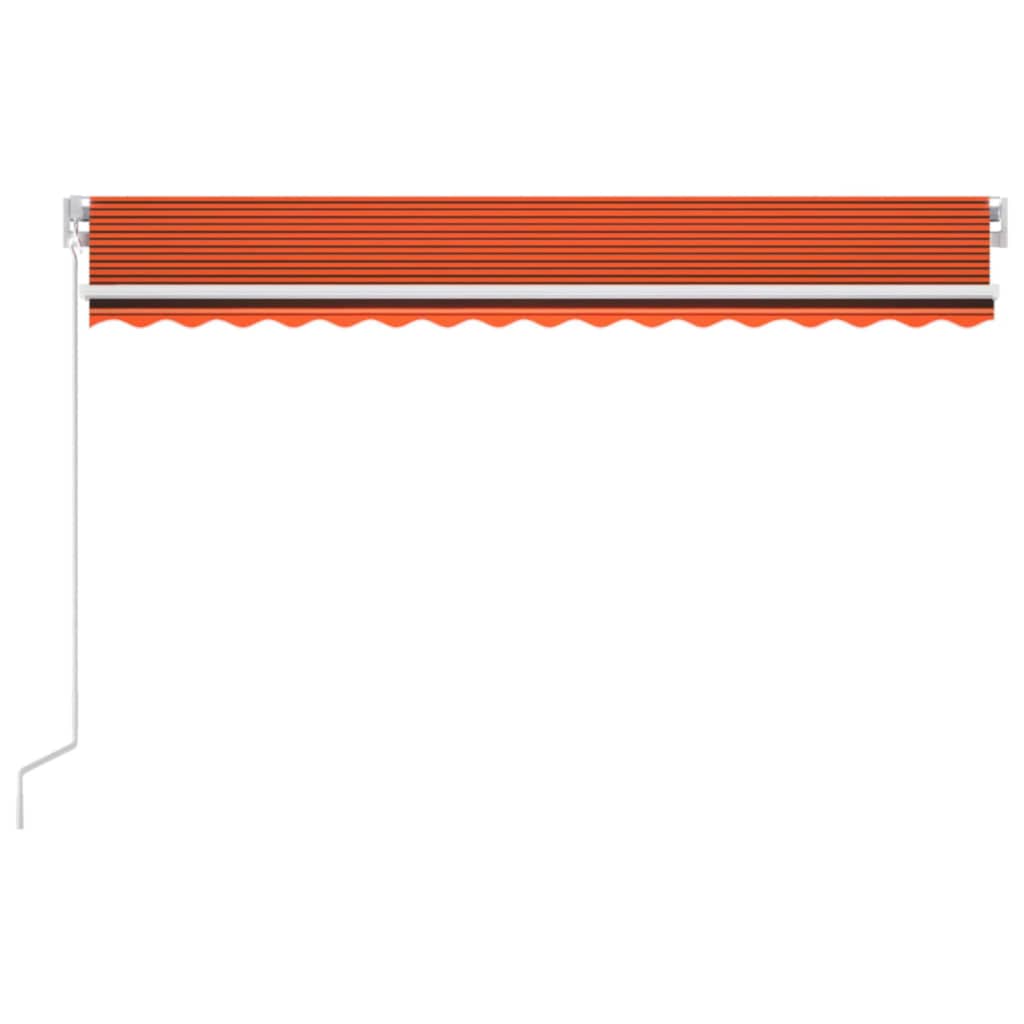 vidaXL Copertină retractabilă manual, LED, portocaliu/maro, 400x350 cm