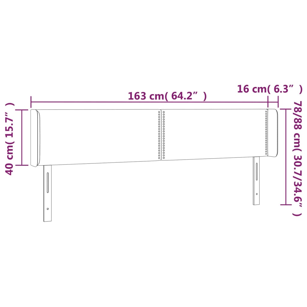 vidaXL Tăblie de pat cu aripioare gri taupe 163x16x78/88 cm textil