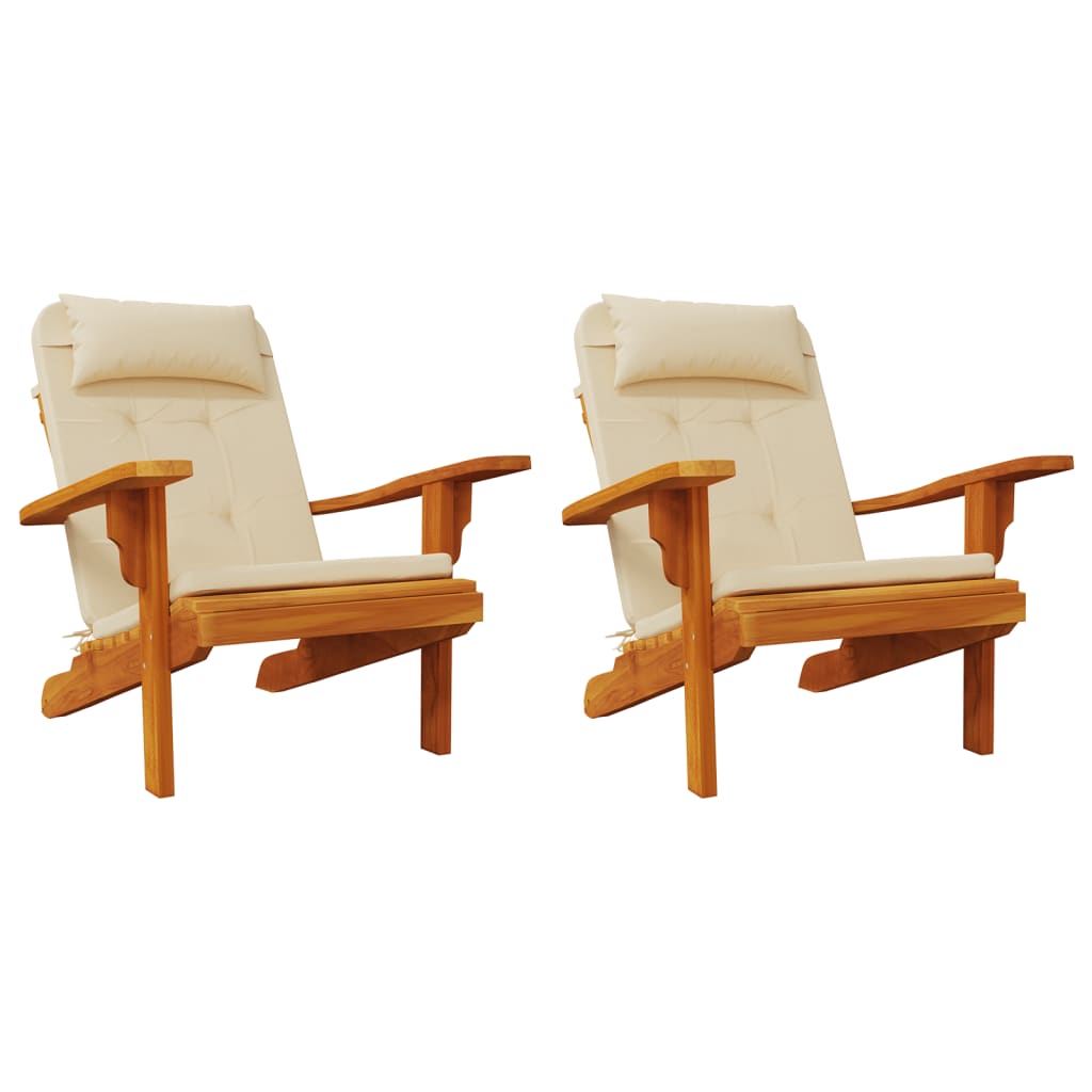 vidaXL Perne pentru scaun Adirondack, 2 buc, bej, textil oxford