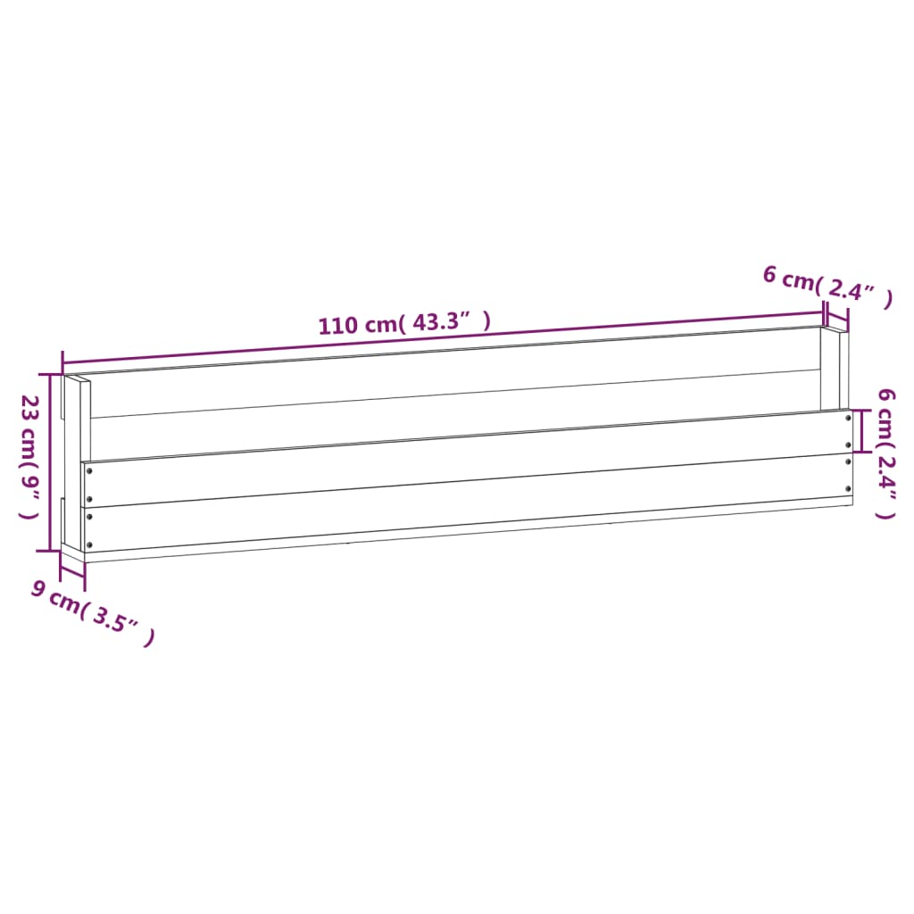 vidaXL Pantofare de perete, 2 buc., 110x9x23 cm, lemn masiv pin