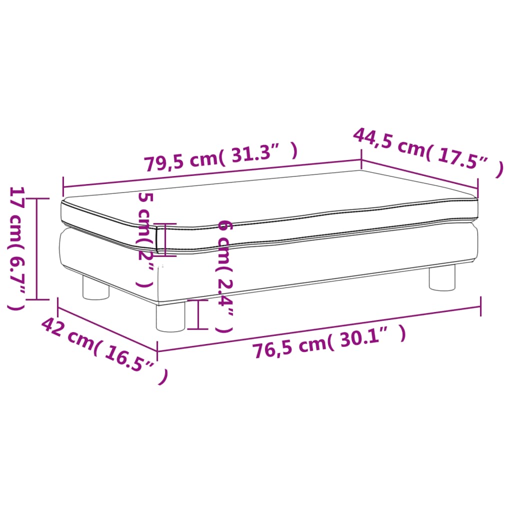 vidaXL Canapea pentru copii cu taburet maro 100x50x30 cm catifea