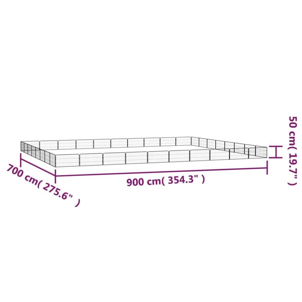 vidaXL Țarc câini 32 panouri negru 100x50 cm oțel vopsit electrostatic