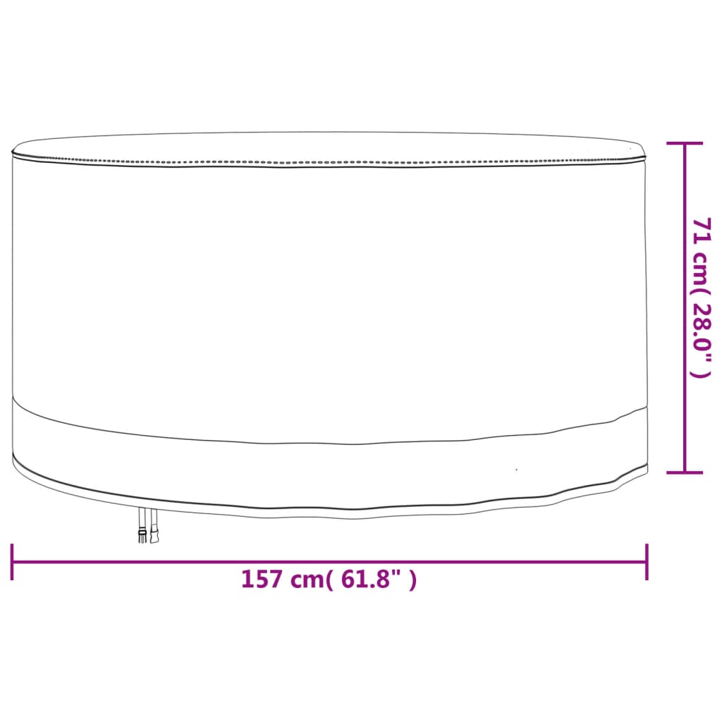 vidaXL Huse mobilier de grădină 2 buc., Ø 157x71 cm, Oxford 600D