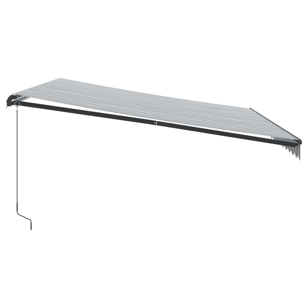 vidaXL Copertină retractabilă manual cu LED-uri antracit/alb 450x350cm