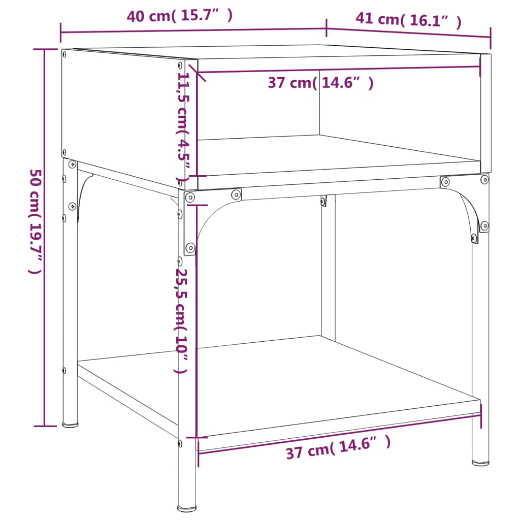 vidaXL Noptiere, 2 buc., negru, 40x41x50 cm, lemn compozit