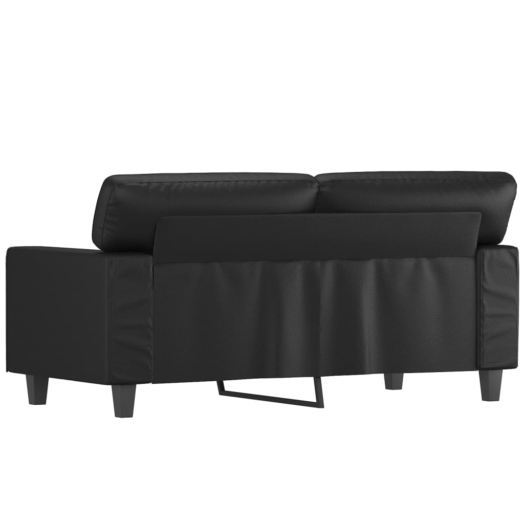 vidaXL Canapea cu 2 locuri, negru, 120 cm, piele ecologică