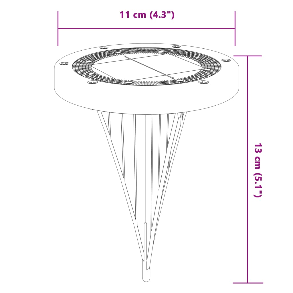 vidaXL Lămpi solare cu țăruși de sol pentru exterior, 4 buc. alb cald