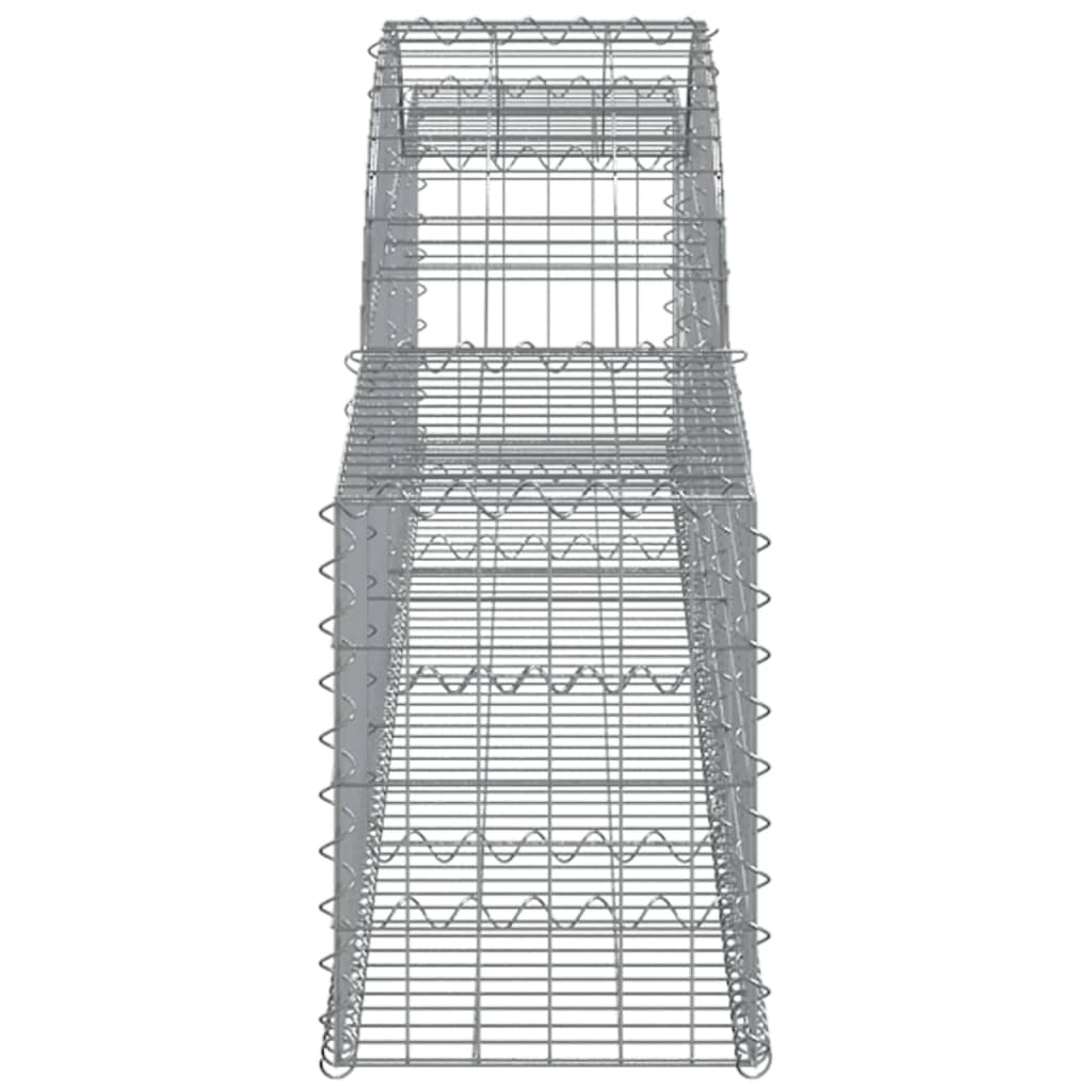 vidaXL Coșuri gabion arcuite, 12 buc., 300x30x40/60cm, fier galvanizat