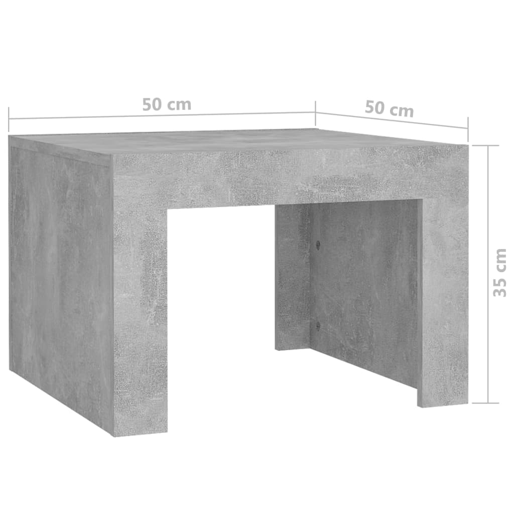 vidaXL Măsuță de cafea, gri beton, 50x50x35 cm, lemn prelucrat