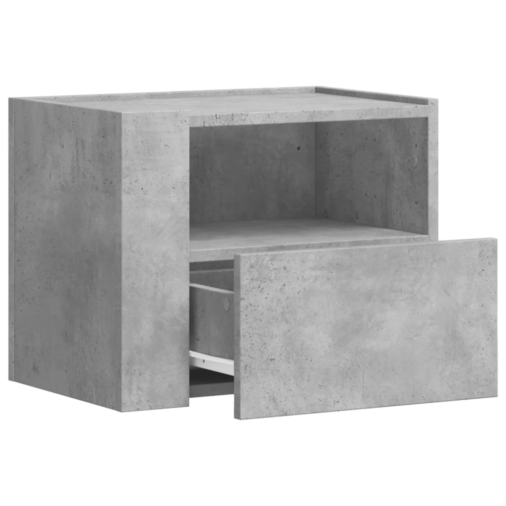 vidaXL Noptiere de perete, 2 buc., gri beton, 45x30x35 cm