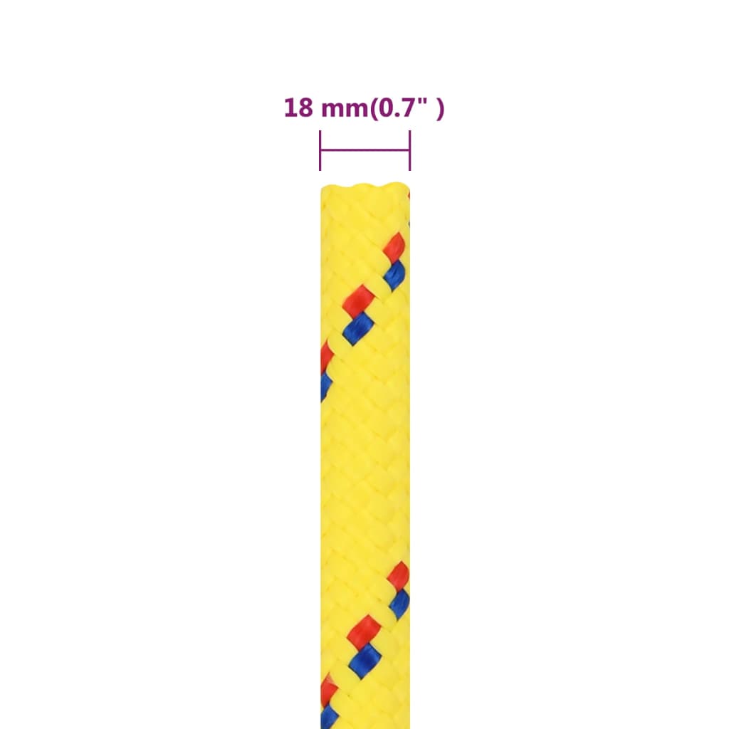 vidaXL Frânghie de barcă, galben, 18 mm, 100 m, polipropilenă