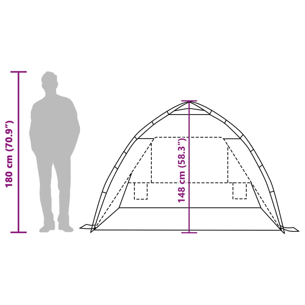 vidaXL Cort camping 2 persoane verde marin impermeabil setare rapidă