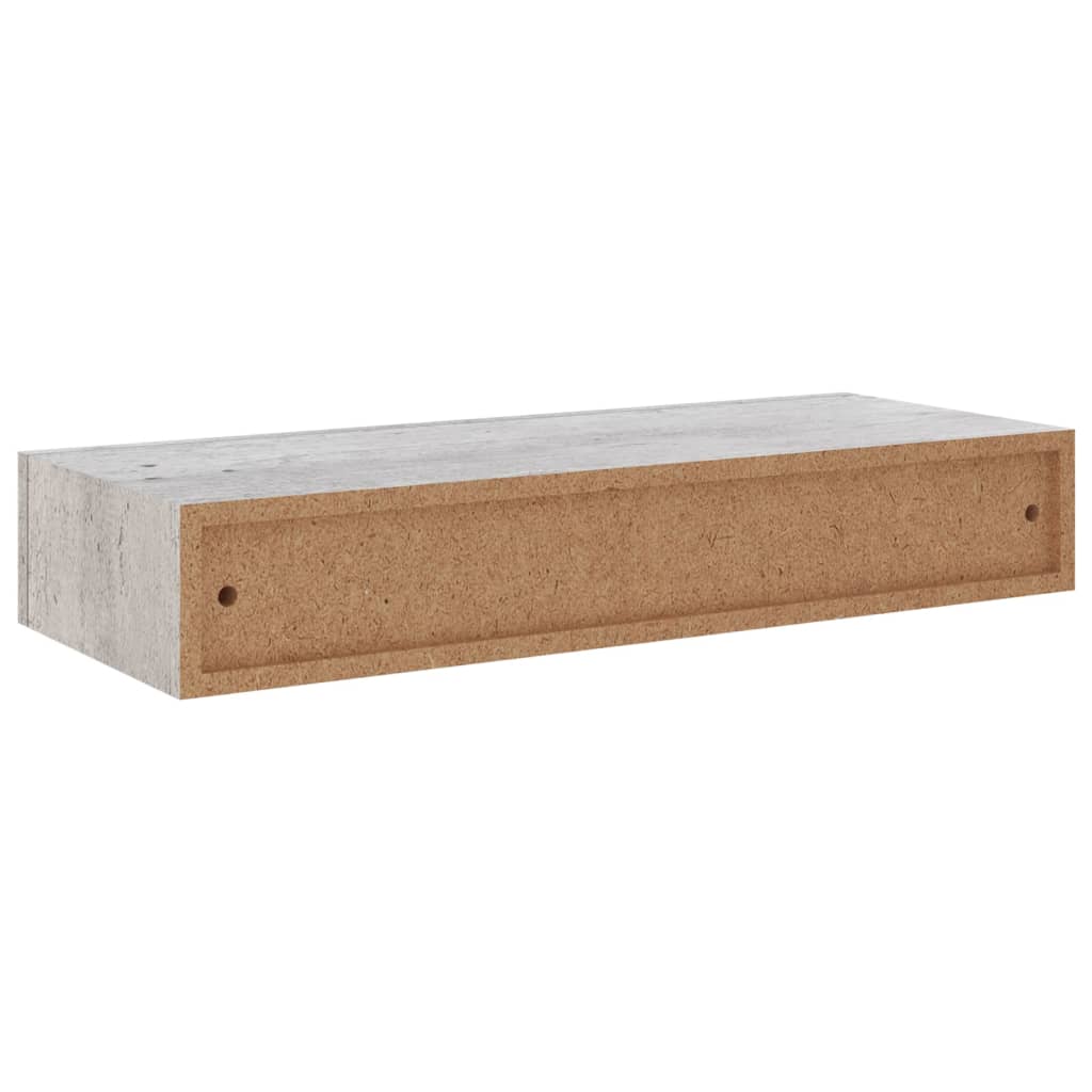 vidaXL Dulapuri de perete cu sertar 2 buc. gri beton 60x23,5x10 cm MDF