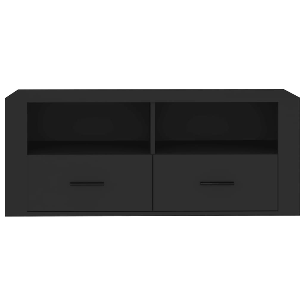 vidaXL Comodă TV, negru, 100x35x40 cm, lemn prelucrat