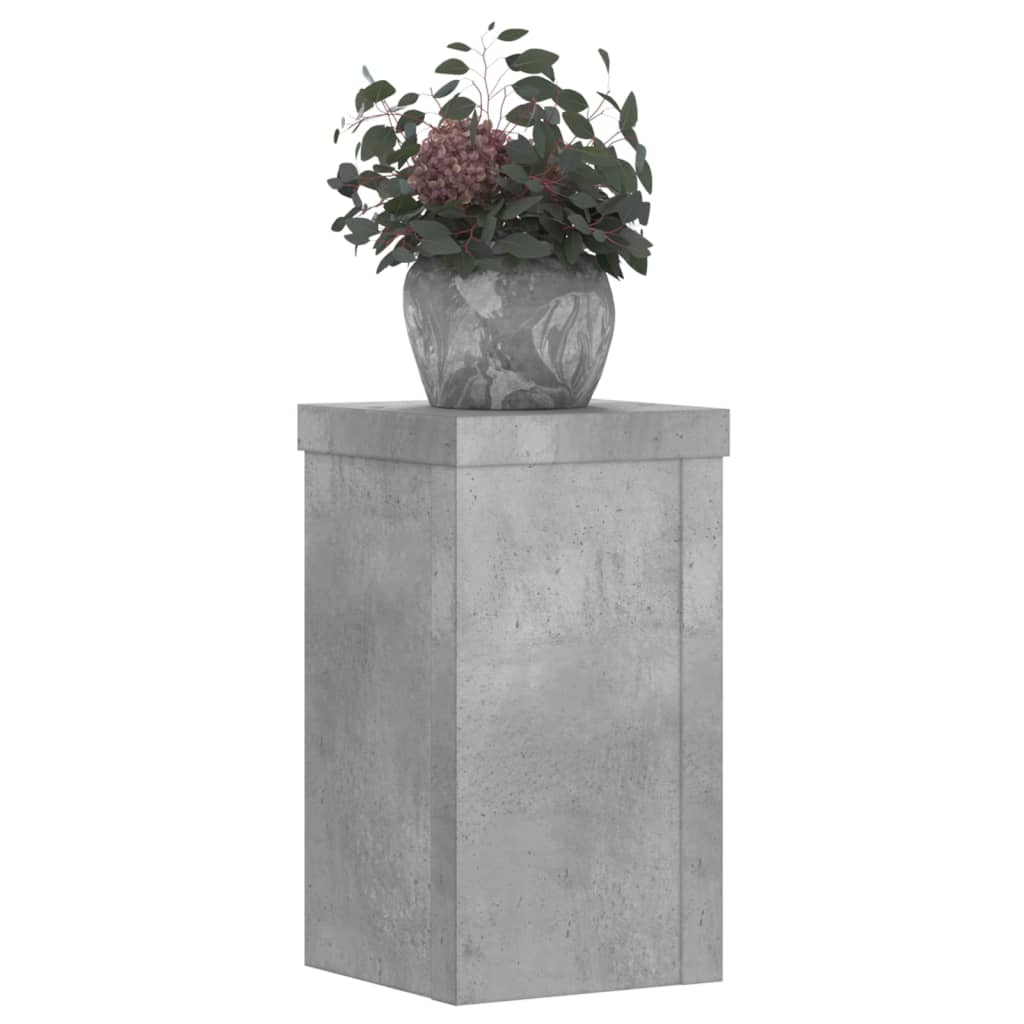 vidaXL Suport de plante, 2 buc., gri beton, 10x10x18 cm lemn prelucrat