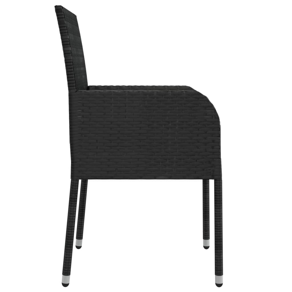 vidaXL Set mobilier de grădină cu perne, 9 piese, negru, poliratan