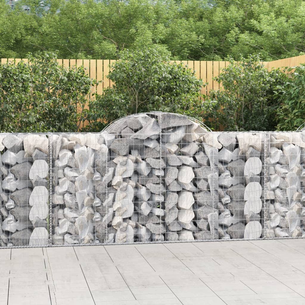 vidaXL Coșuri gabion arcuite 7 buc, 200x50x100/120 cm, fier galvanizat