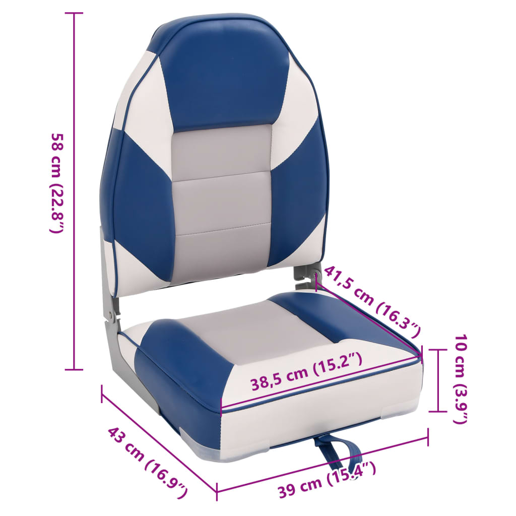 vidaXL Set cu scaun pentru barcă, pliabil, 2 piese, spătar înalt