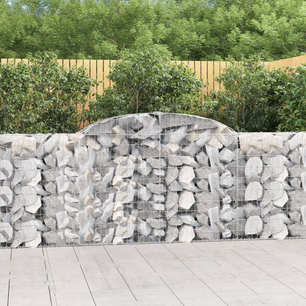 vidaXL Coșuri gabion arcuite 4 buc, 300x30x100/120 cm fier galvanizat