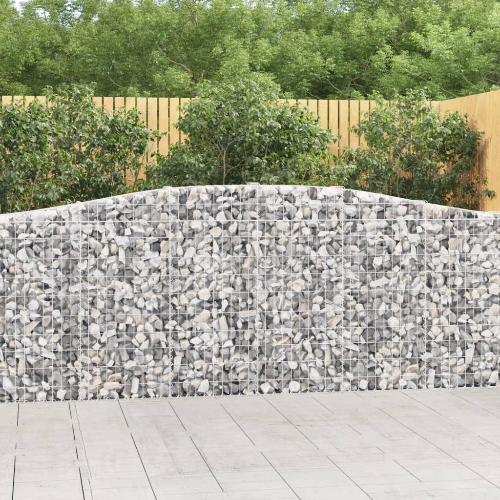 vidaXL Coșuri gabion arcuite 2 buc, 400x30x100/120 cm fier galvanizat