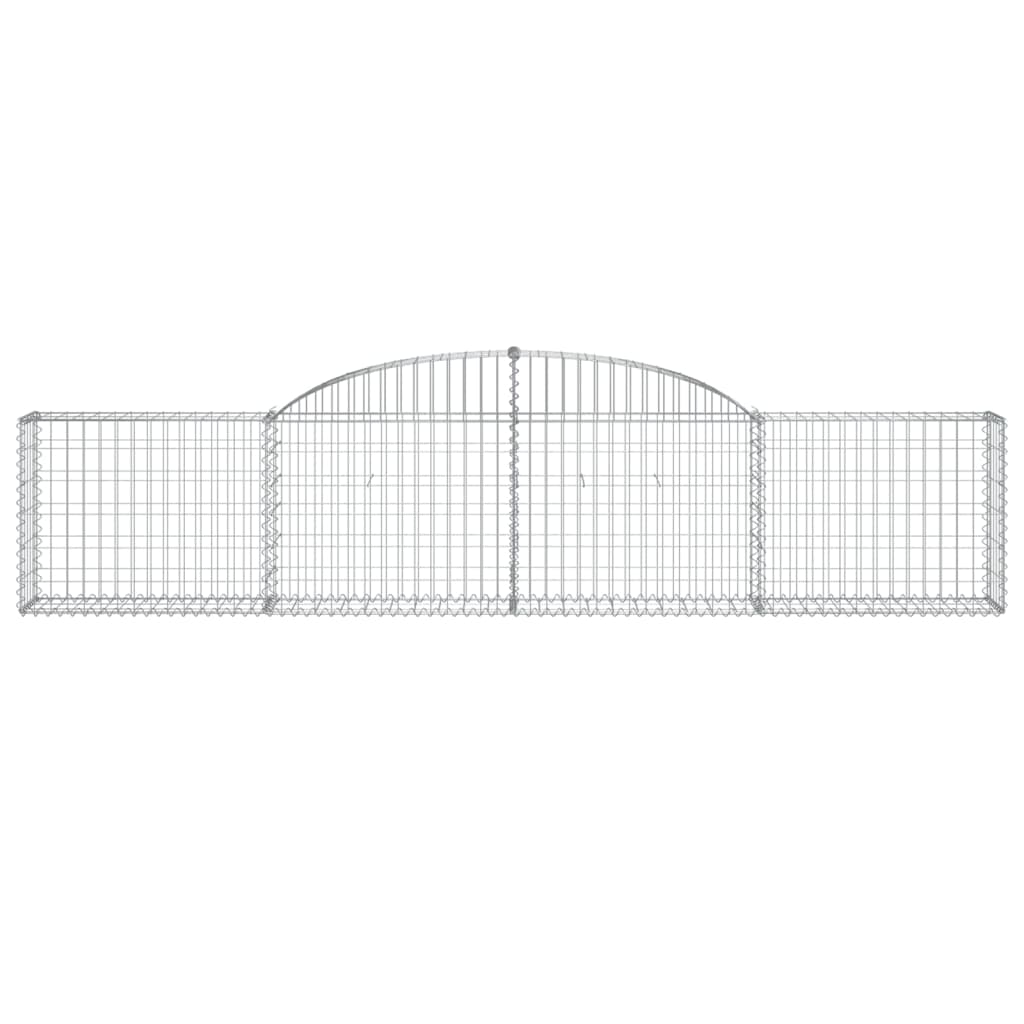 vidaXL Coșuri gabion arcuite, 5 buc., 300x30x60/80 cm, fier galvanizat