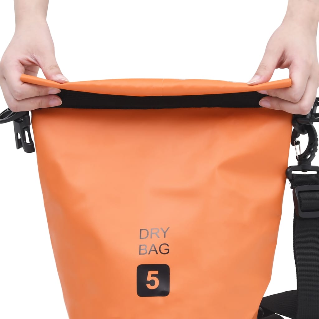 vidaXL Rucsac impermeabil, portocaliu, 5 L, PVC