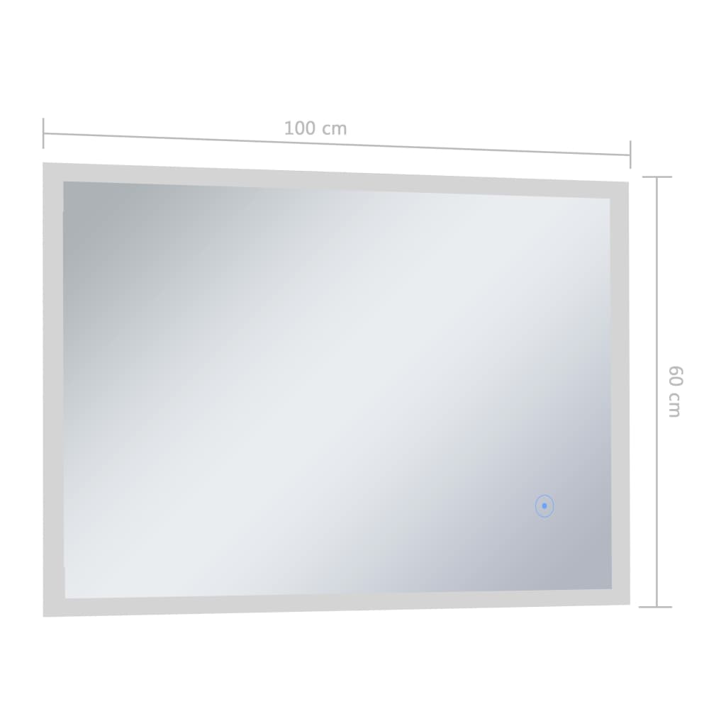 vidaXL Oglindă cu LED de perete de baie, cu senzor tactil, 100x60 cm