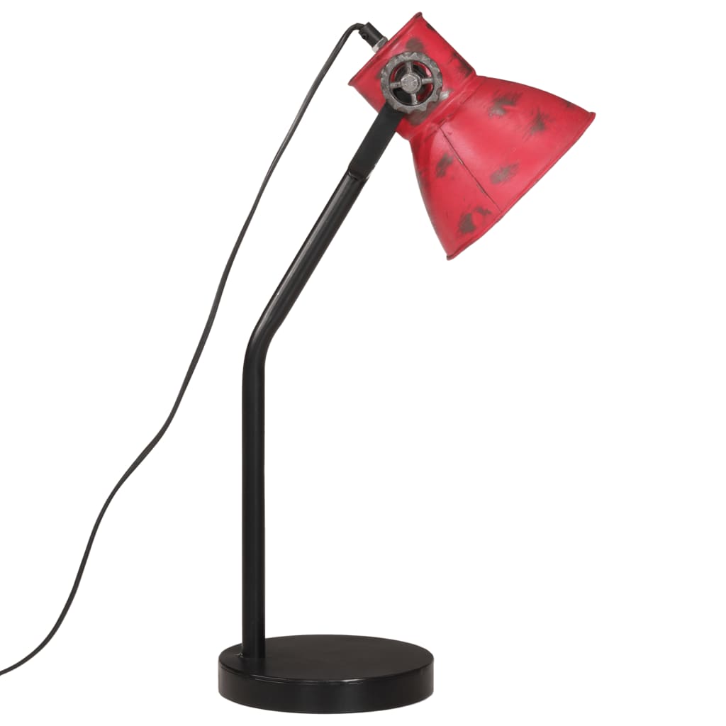 vidaXL Lampă de birou 25 W, roșu uzat, 17x17x60 cm, E27