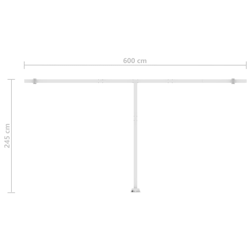 vidaXL Copertină retractabilă manual cu LED, crem, 600x300 cm