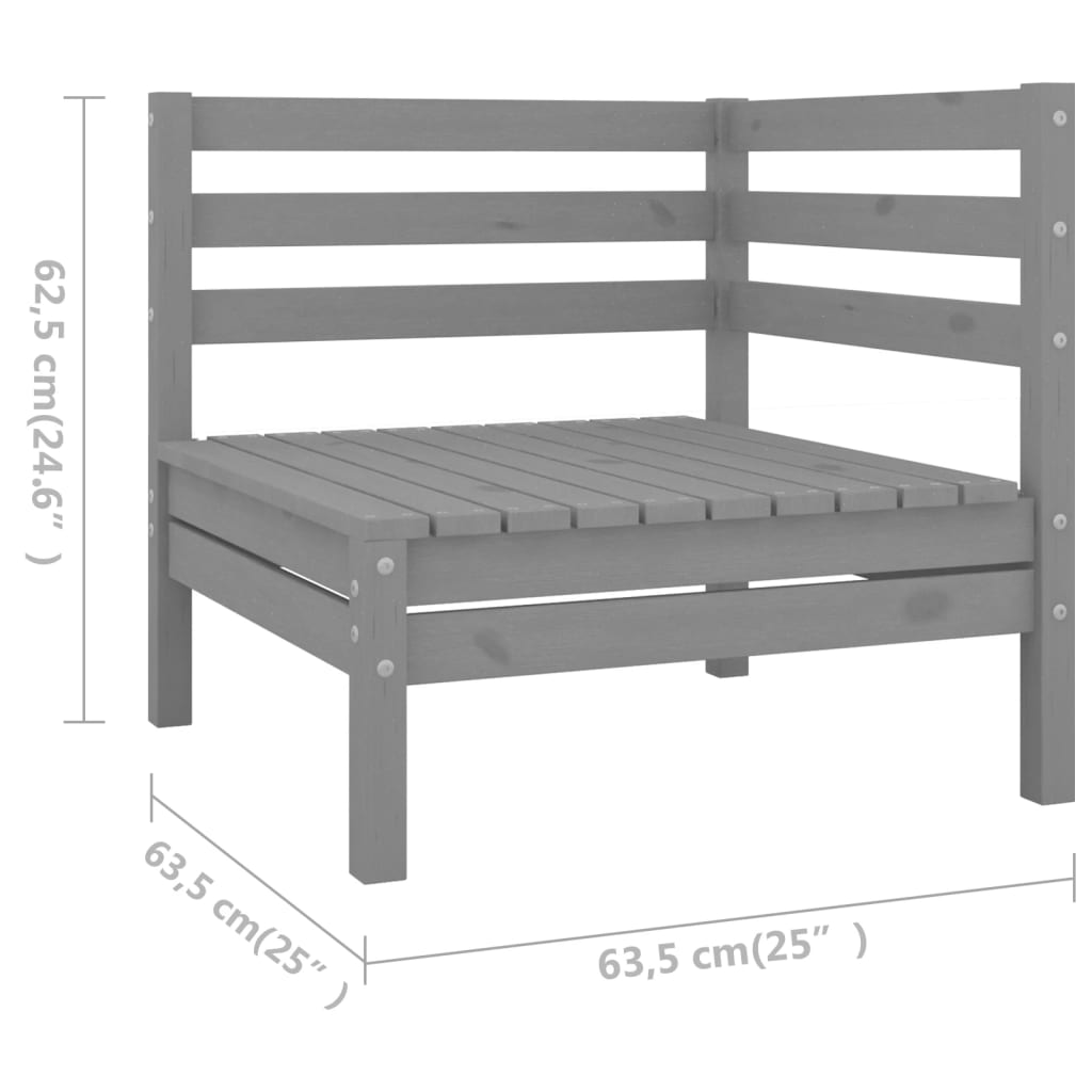 vidaXL Set mobilier de grădină, 6 piese, gri, lemn masiv de pin