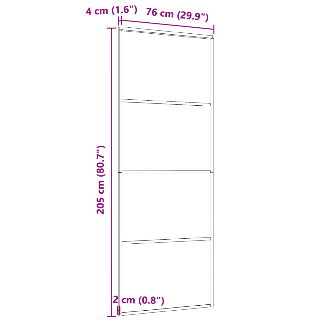 vidaXL Ușă glisantă, negru, 76x205 cm, sticlă mată ESG și aluminiu