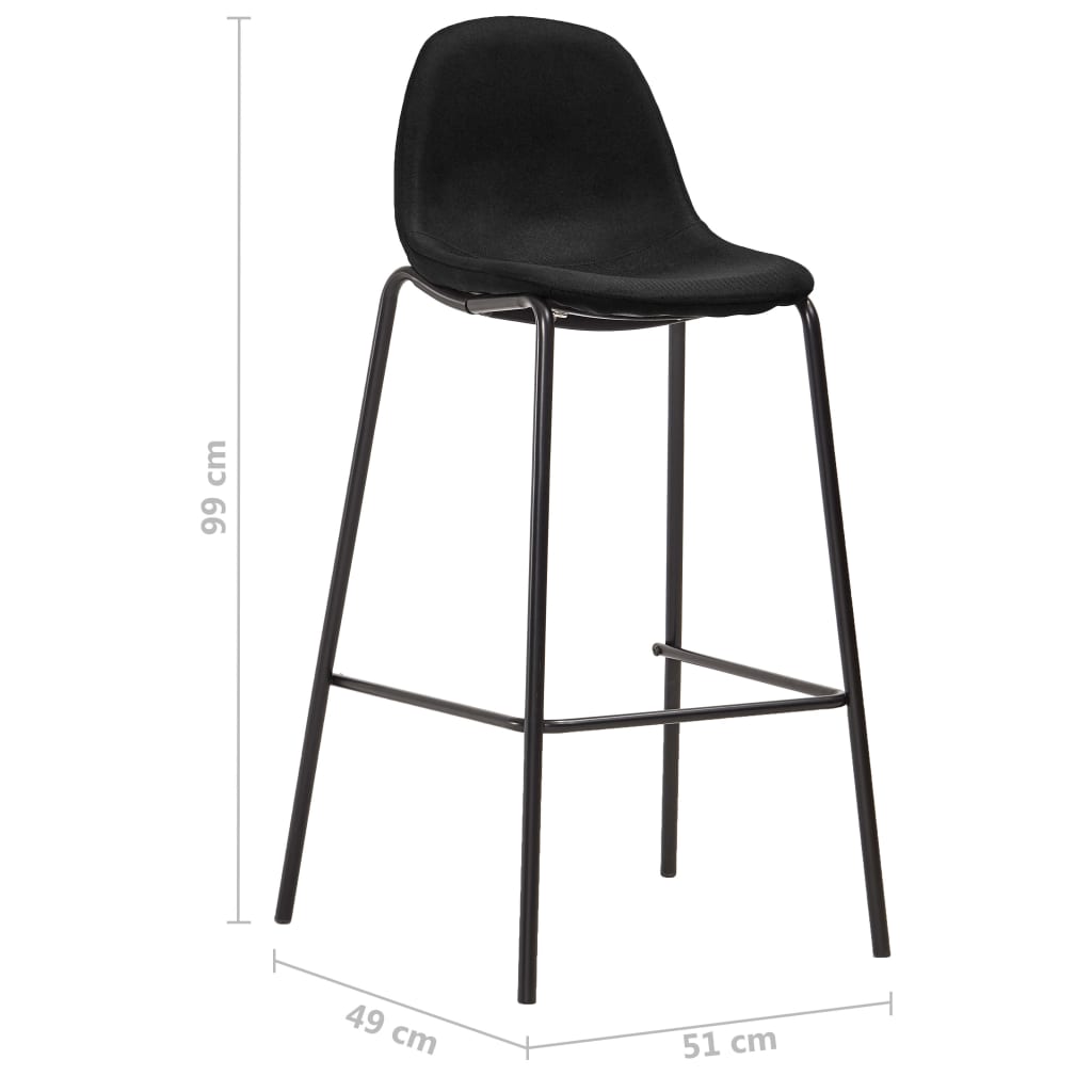 vidaXL Set mobilier de bar, 5 piese, negru, material textil