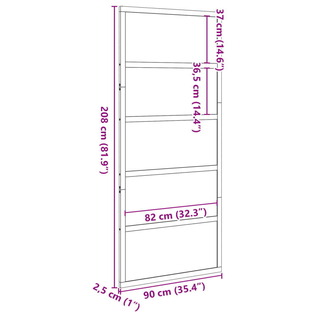 vidaXL Ușă de hambar, alb, 90x208 cm, lemn masiv de pin