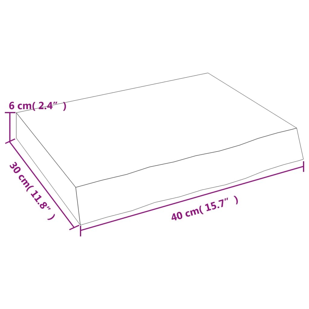 vidaXL Raft de perete maro deschis 40x30x(2-6) cm lemn stejar tratat