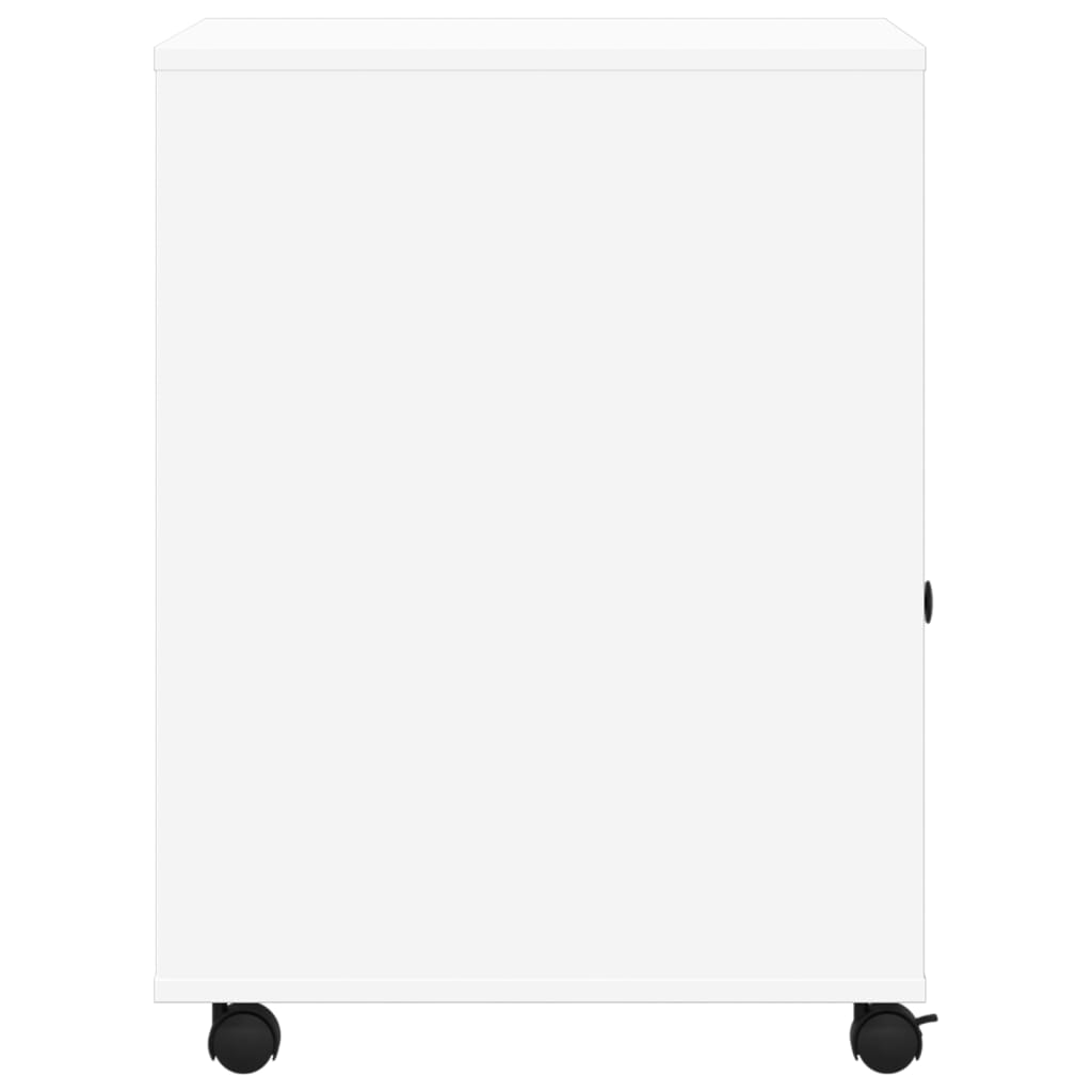 vidaXL Suport pentru imprimantă cu roți, alb, 60x50x67 cm