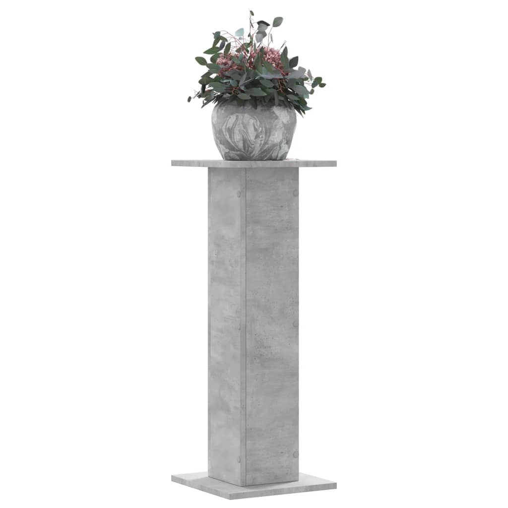 vidaXL Suport de plante, 2 buc., gri beton, 30x30x80 cm lemn prelucrat