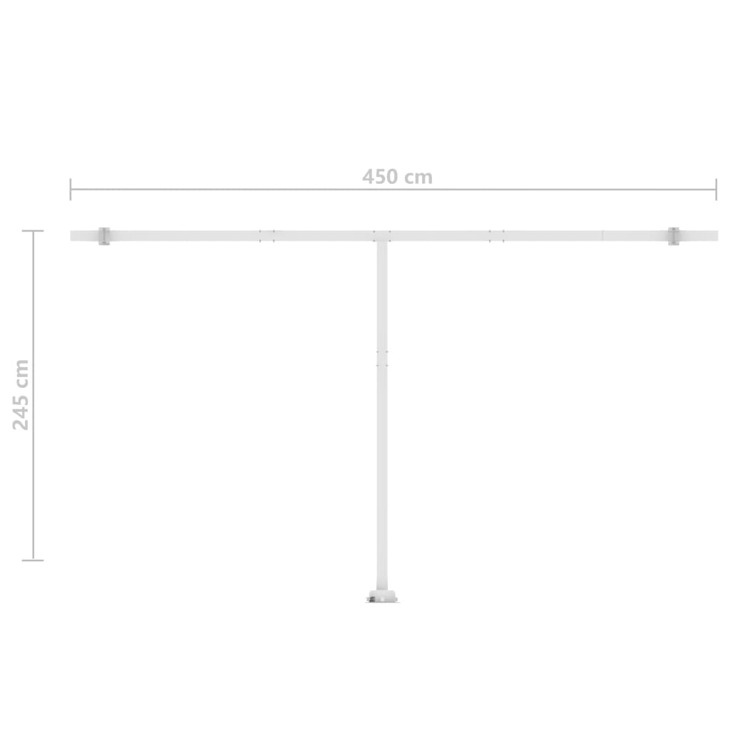 vidaXL Copertină retractabilă manual cu LED, crem, 500x350 cm