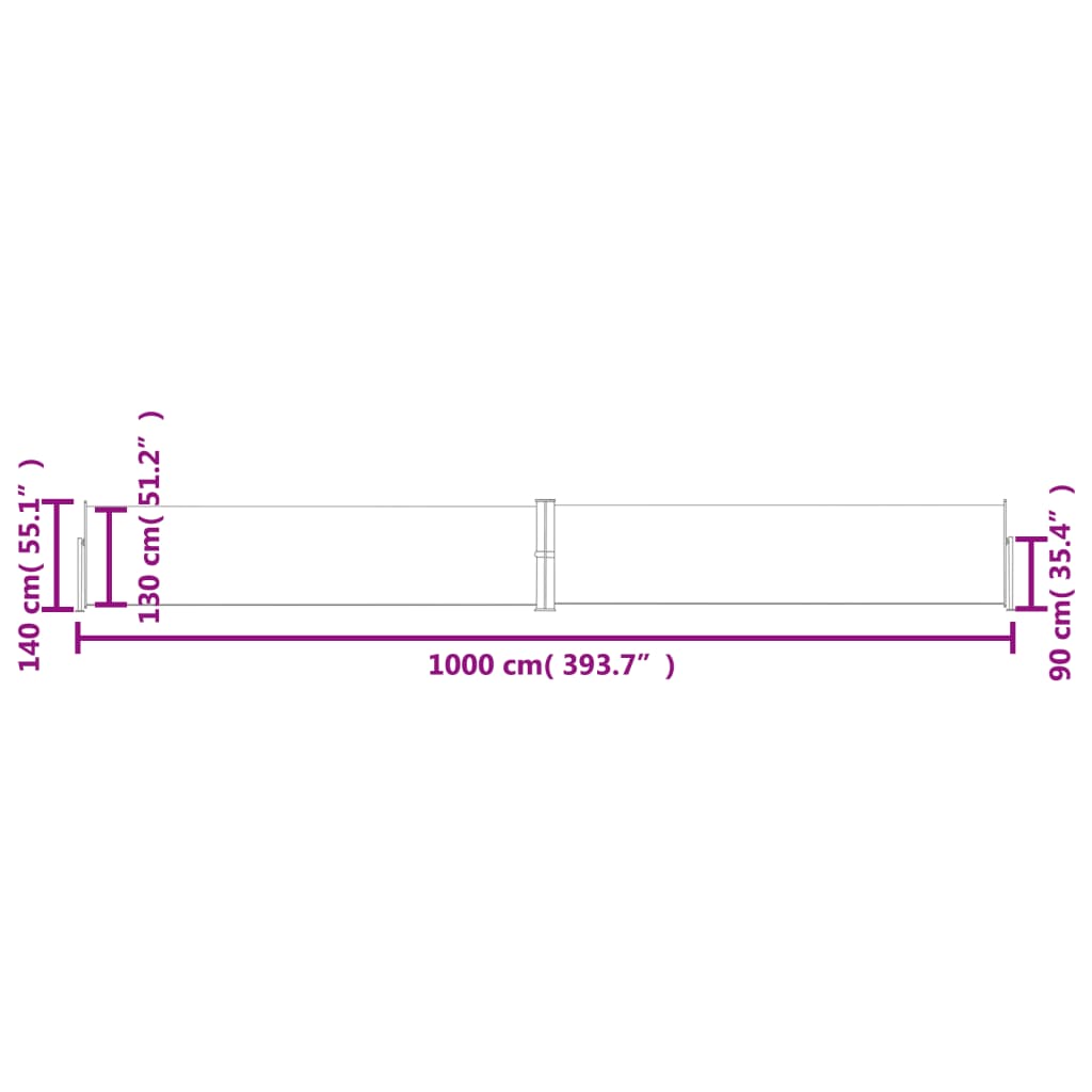 vidaXL Copertină laterală retractabilă, albastru, 140 x 1000 cm