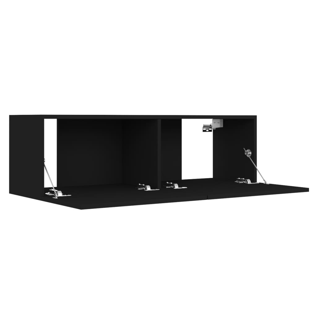 vidaXL Comodă TV, negru, 100 x 30 x 30 cm, lemn prelucrat