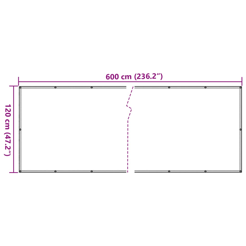 vidaXL Paravan de balcon, alb, 600x120 cm, PVC