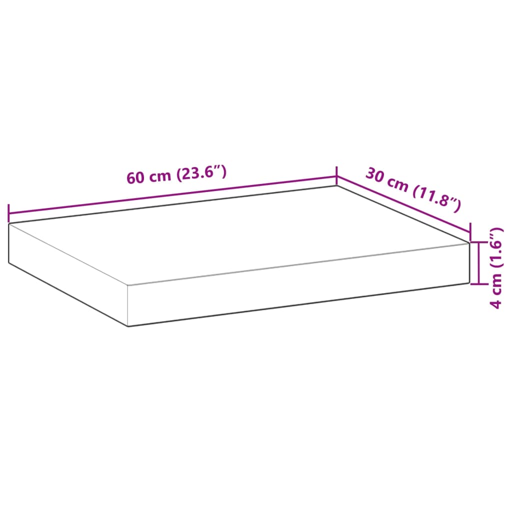 vidaXL Rafturi suspendate 3 buc. 60x30x4cm lemn masiv acacia netratat